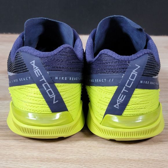 Nike React Metcon Turbo Training Shoes Men Size 8 Navy Blue Volt CT1243-400 - Picture 4 of 6